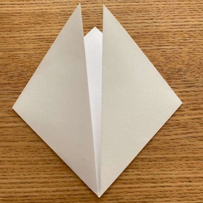 アリスの白うさぎの折り紙 折り方作り方①顔(3)