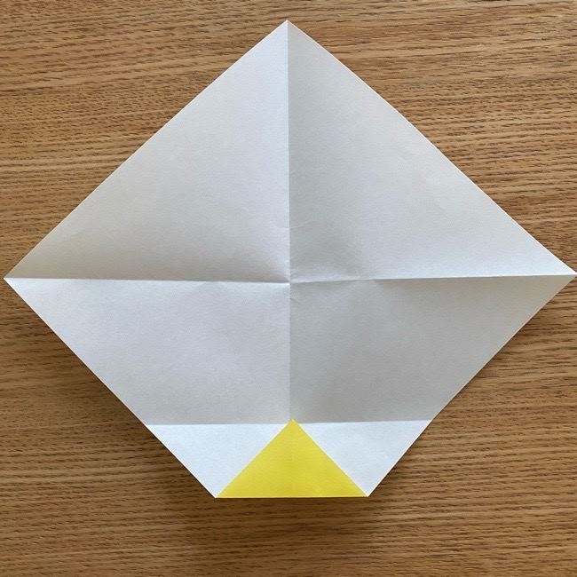 ドラミちゃんの折り紙の簡単な作り方折り方①顔(7)