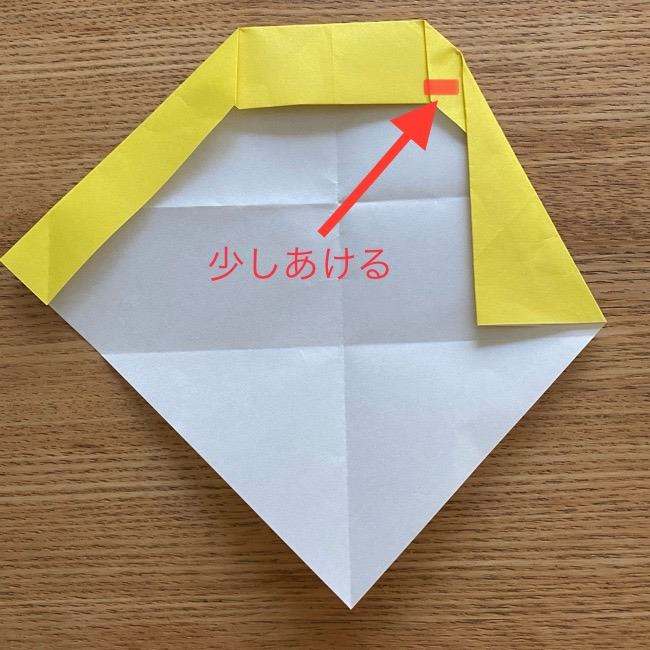 ドラミちゃんの折り紙の簡単な作り方折り方①顔(14)