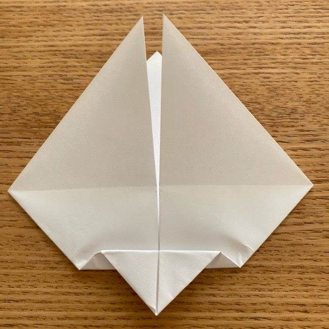 アリスの白うさぎの折り紙 折り方作り方①顔(10)