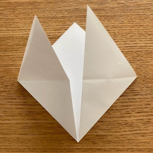 アリスの白うさぎの折り紙 折り方作り方①顔(8)