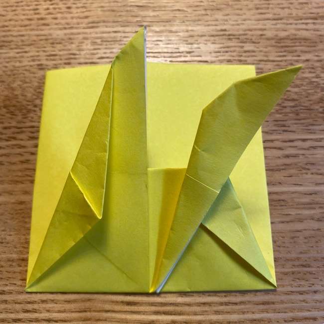 ポケモン折り紙 ピカチュウの全身を一枚で簡単に作る折り方作り方(18)
