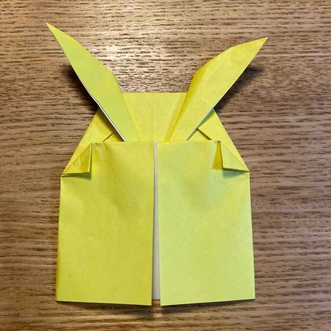 ポケモン折り紙 ピカチュウの全身を一枚で簡単に作る折り方作り方(23)