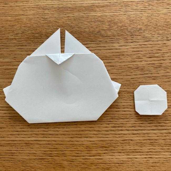 アリスの白うさぎの折り紙 折り方作り方②鼻(7)