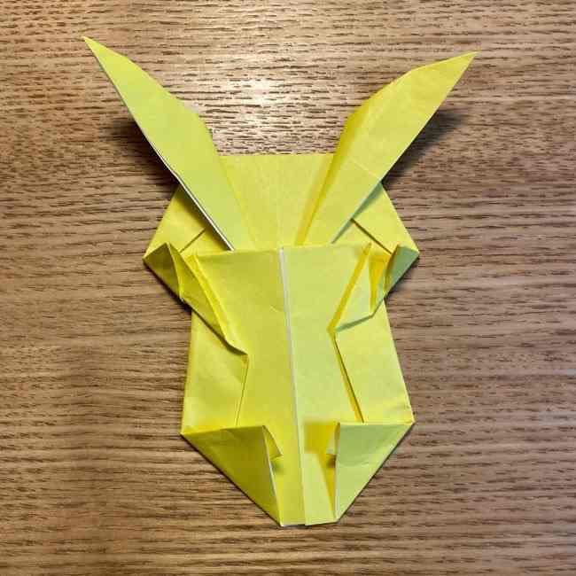 ポケモン折り紙 ピカチュウの全身を一枚で簡単に作る折り方作り方(29)