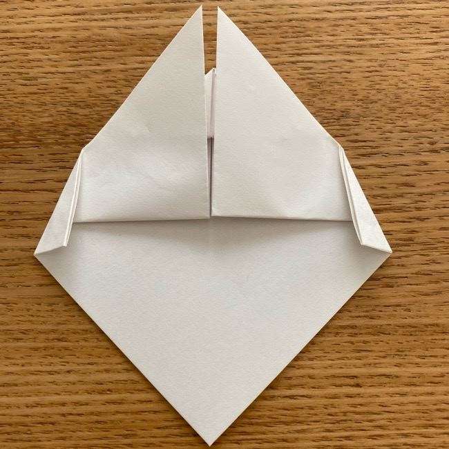 アリスの白うさぎの折り紙 折り方作り方①顔(14)
