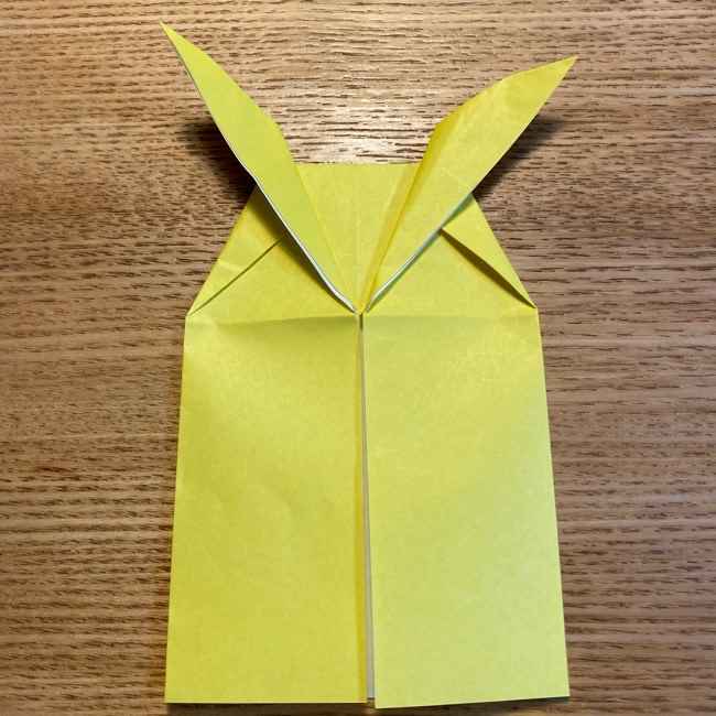 ポケモン折り紙 ピカチュウの全身を一枚で簡単に作る折り方作り方(20)