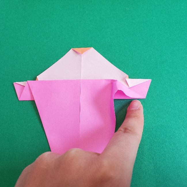 ワンピース チョッパーの折り紙の作り方折り方①顔と帽子(14)