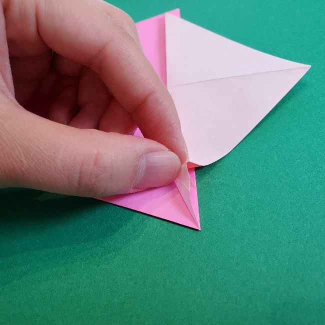 ワンピース チョッパーの折り紙の作り方折り方①顔と帽子(8)