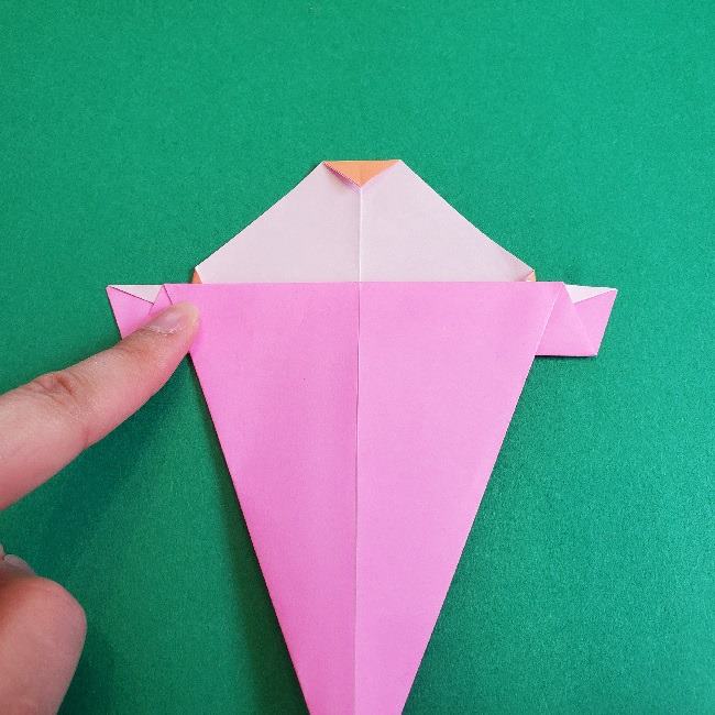 ワンピース チョッパーの折り紙の作り方折り方①顔と帽子(13)