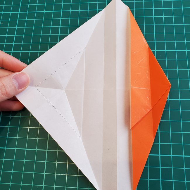 折り紙でしおりのペンギンの作り方折り方（平面の折り図）①羽(23)