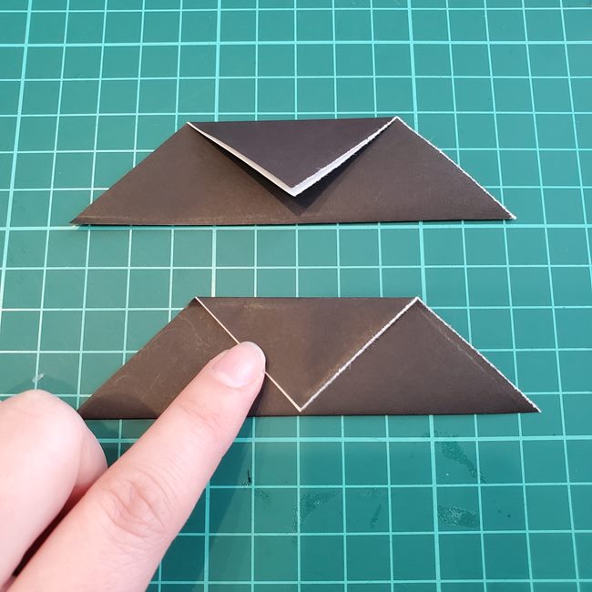 カラスを折り紙で可愛いく平面に作る作り方折り方③羽(4)