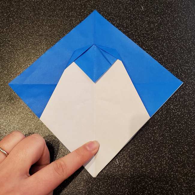 折り紙の名札 ペンギンの作り方折り方②全身(14)