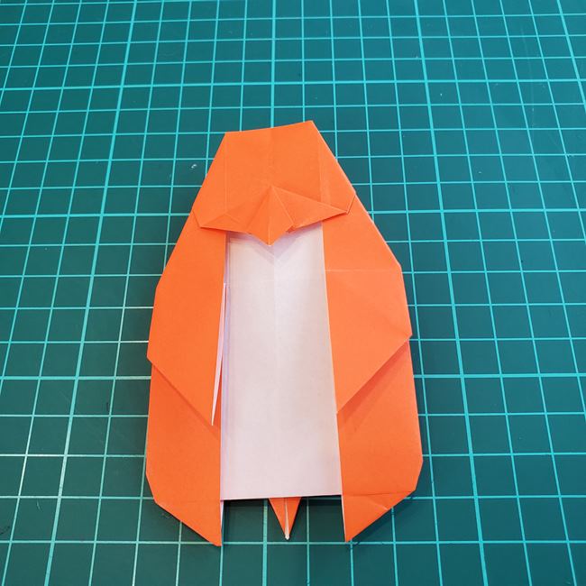 折り紙でしおりのペンギンの作り方折り方（平面の折り図)②からだ(32)
