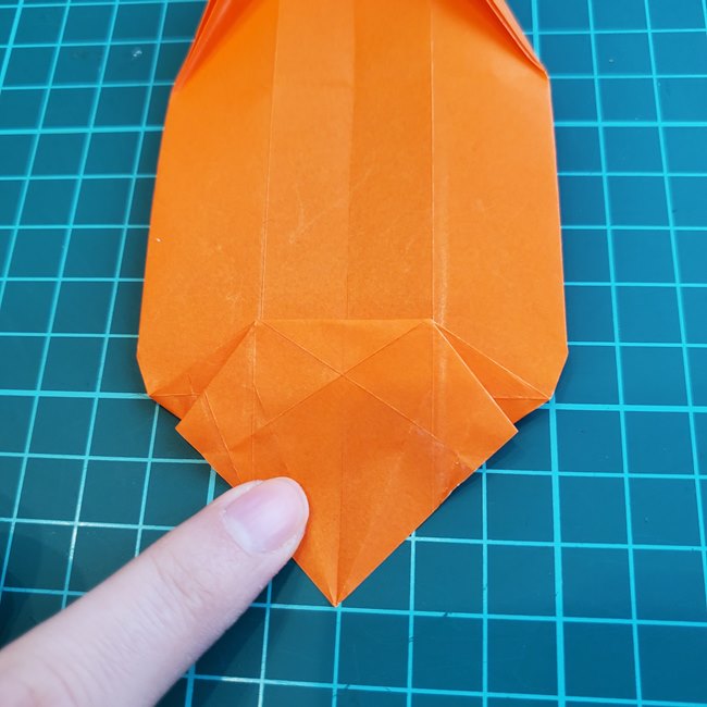 折り紙でしおりのペンギンの作り方折り方（平面の折り図)②からだ(23)