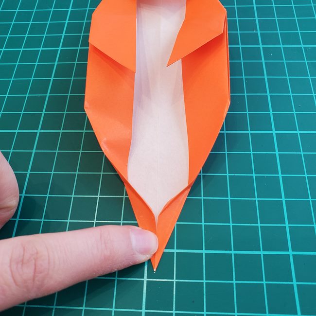 折り紙でしおりのペンギンの作り方折り方（平面の折り図)②からだ(13)