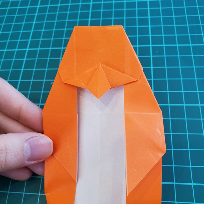 折り紙でしおりのペンギンの作り方折り方（平面の折り図)②からだ(12)