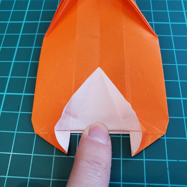 折り紙でしおりのペンギンの作り方折り方（平面の折り図)②からだ(24)