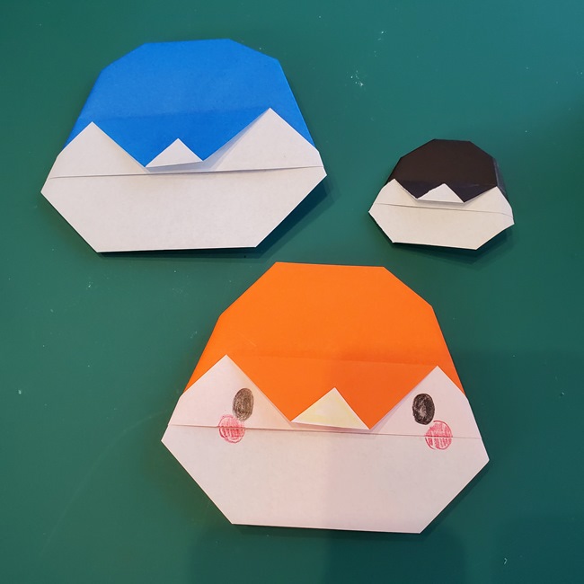 ペンギンの折り紙 簡単に3歳児で年少幼児も作れる折り方作り方(13)