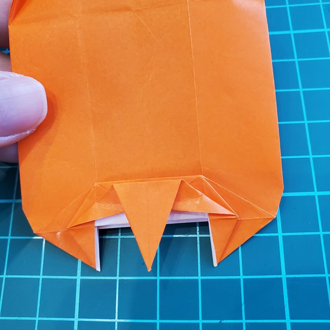 折り紙でしおりのペンギンの作り方折り方（平面の折り図)②からだ(27)