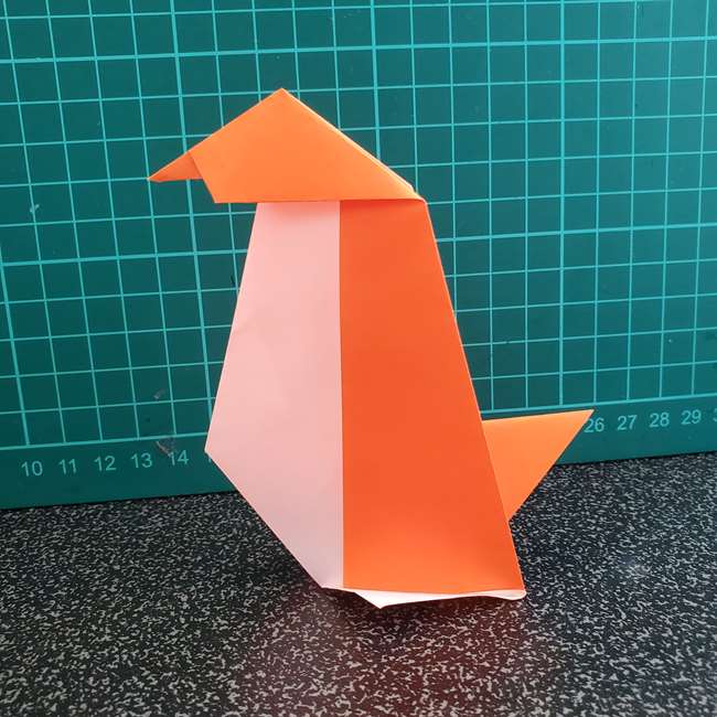 折り紙でペンギンが立つ折り方作り方(21)