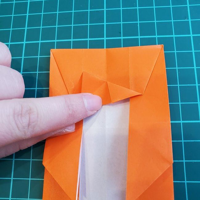 折り紙でしおりのペンギンの作り方折り方（平面の折り図)②からだ(6)
