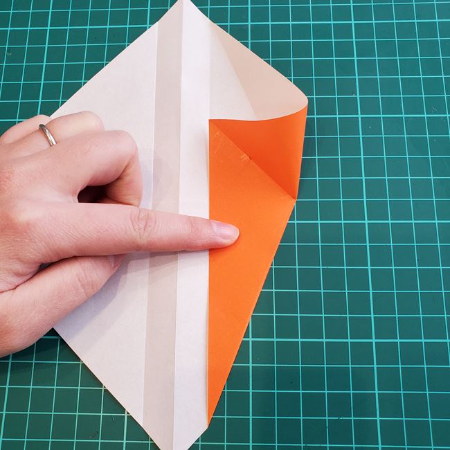 折り紙でしおりのペンギンの作り方折り方（平面の折り図）①羽(16)