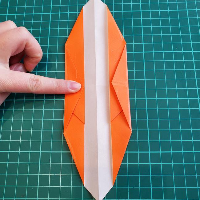 折り紙でしおりのペンギンの作り方折り方（平面の折り図）①羽(21)