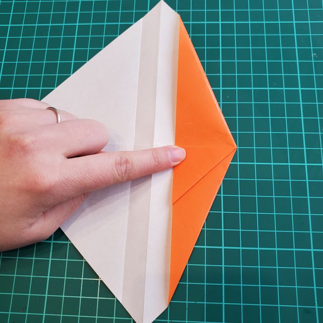 折り紙でしおりのペンギンの作り方折り方（平面の折り図）①羽(19)