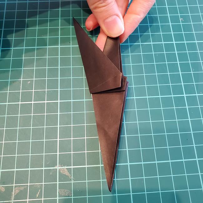 折り紙のカラス 立体的な作り方折り方(21)