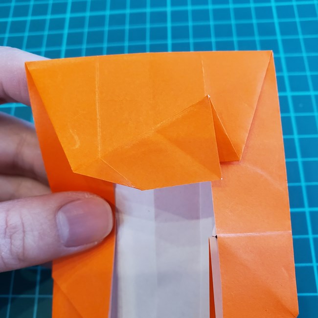 折り紙でしおりのペンギンの作り方折り方（平面の折り図)②からだ(4)