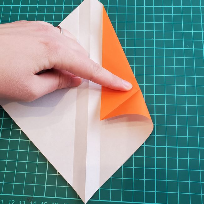 折り紙でしおりのペンギンの作り方折り方（平面の折り図）①羽(15)