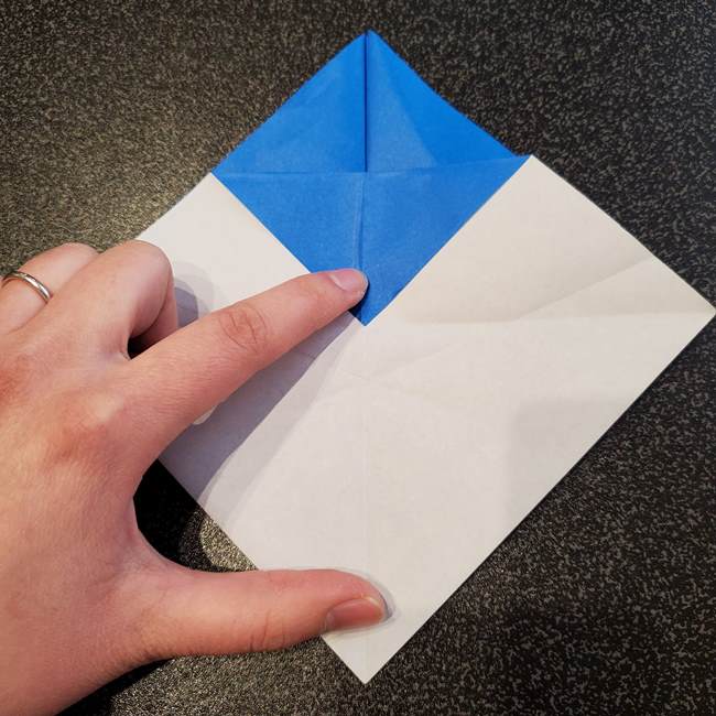 折り紙の名札 ペンギンの作り方折り方②全身(4)