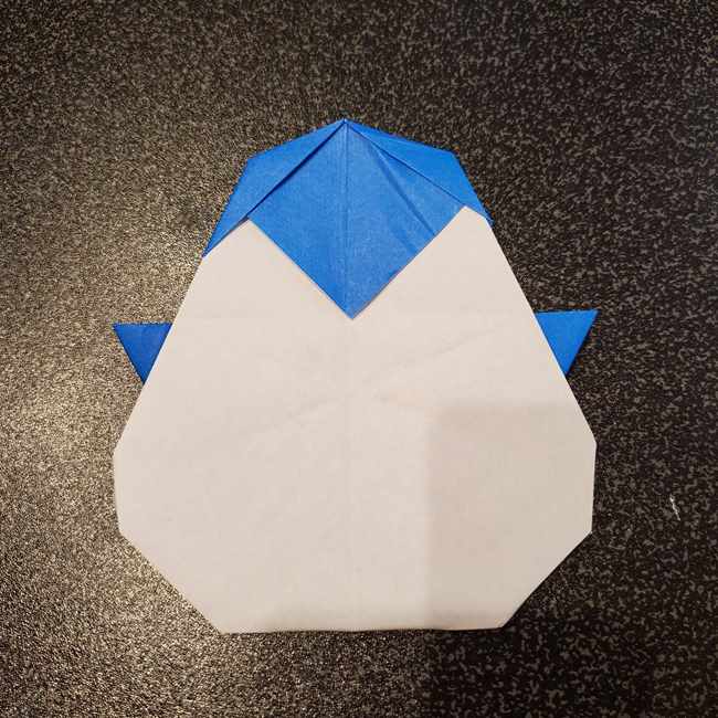 折り紙の名札 ペンギンの作り方折り方②全身(25)