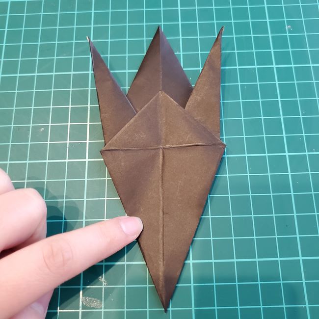 折り紙のカラス 立体的な作り方折り方(20)