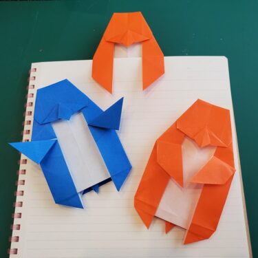 折り紙でしおりのペンギンの作り方折り方｜ちゃんと止まる！平面の折り図