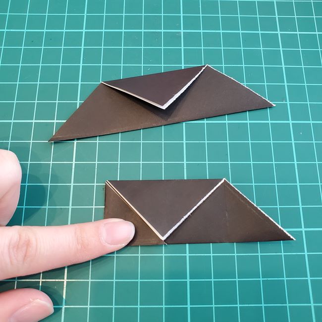 カラスを折り紙で可愛いく平面に作る作り方折り方③羽(5)