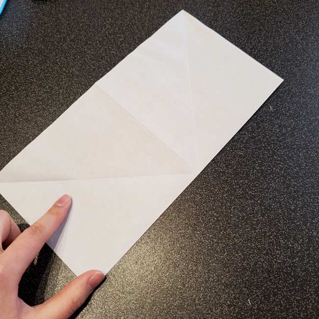 折り紙の名札 ペンギンの作り方折り方①折り筋(12)