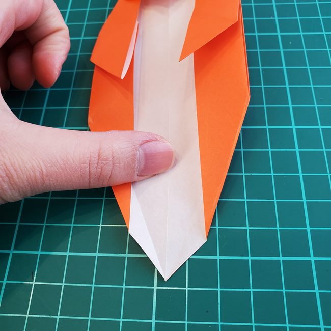 折り紙でしおりのペンギンの作り方折り方（平面の折り図)②からだ(14)