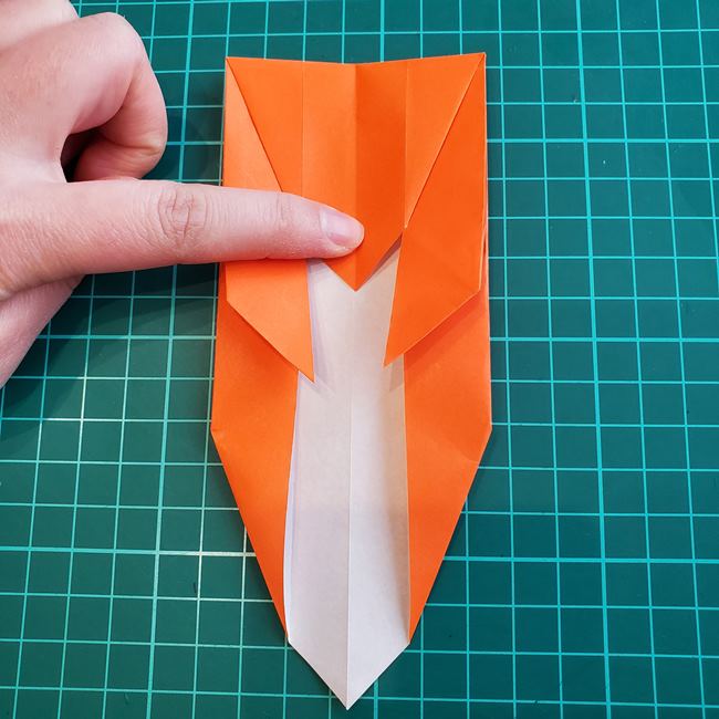 折り紙でしおりのペンギンの作り方折り方（平面の折り図)②からだ(2)