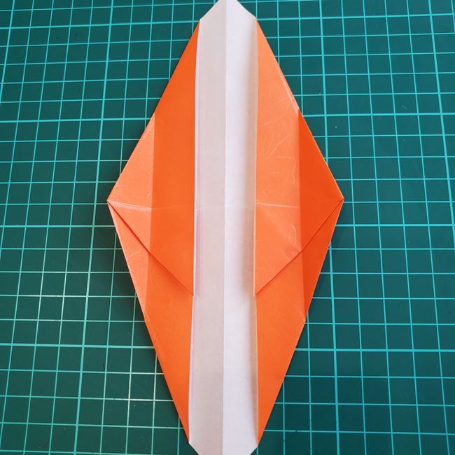 折り紙でしおりのペンギンの作り方折り方（平面の折り図）①羽(22)