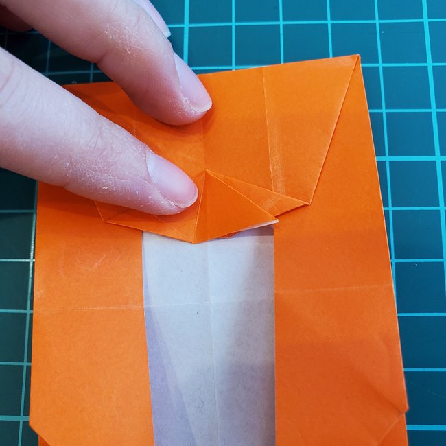 折り紙でしおりのペンギンの作り方折り方（平面の折り図)②からだ(9)