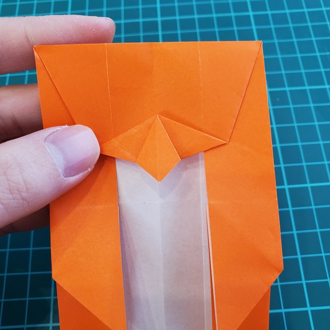 折り紙でしおりのペンギンの作り方折り方（平面の折り図)②からだ(11)