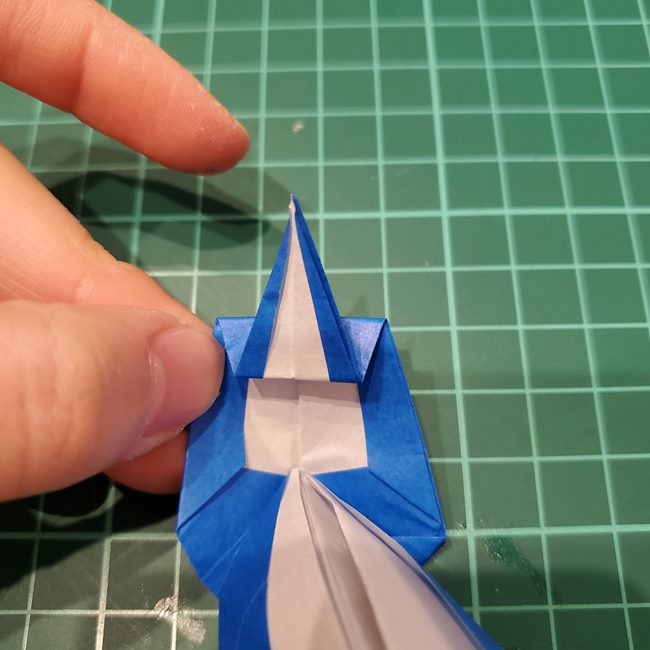 折り紙のペンギン 立体的な作り方折り方③完成(15)