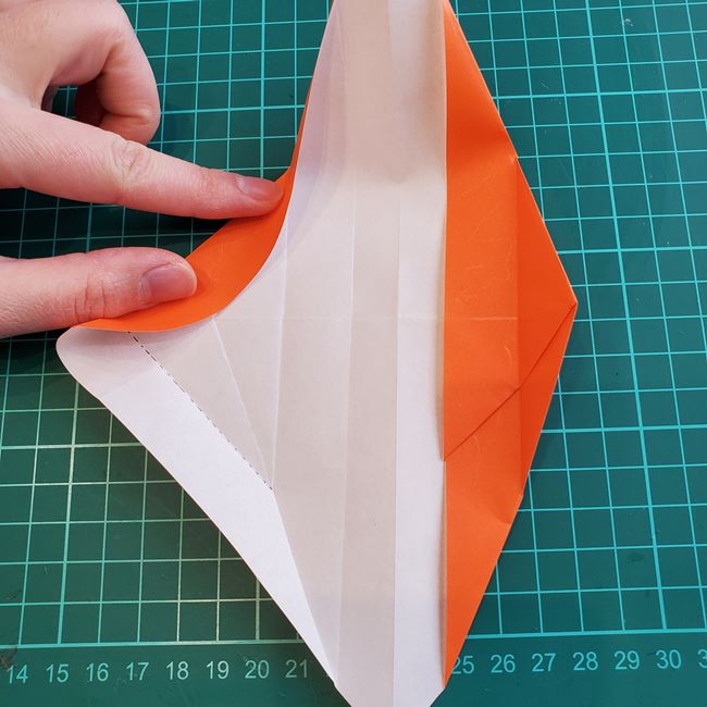 折り紙でしおりのペンギンの作り方折り方（平面の折り図）①羽(25)