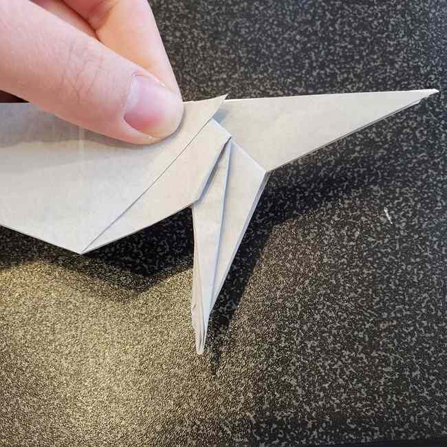 折り紙で作るカラス 難しいけどリアルな折り方作り方③足(12)