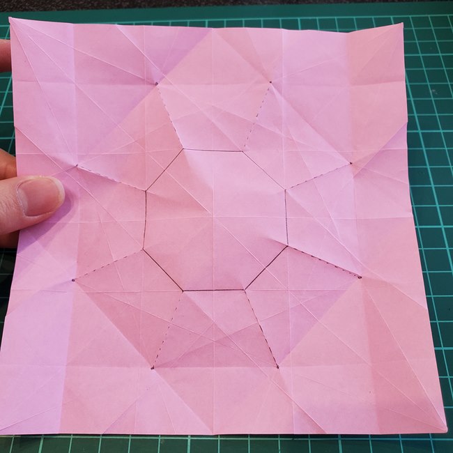 カービィの折り紙 難しい作り方折り方②折り筋(19)