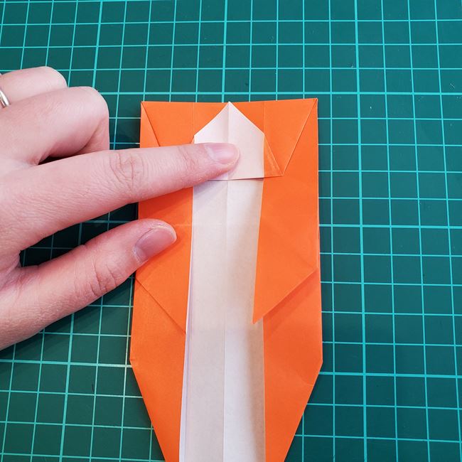 折り紙でしおりのペンギンの作り方折り方（平面の折り図)②からだ(3)