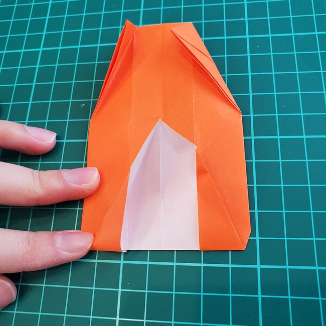 折り紙でしおりのペンギンの作り方折り方（平面の折り図)②からだ(17)