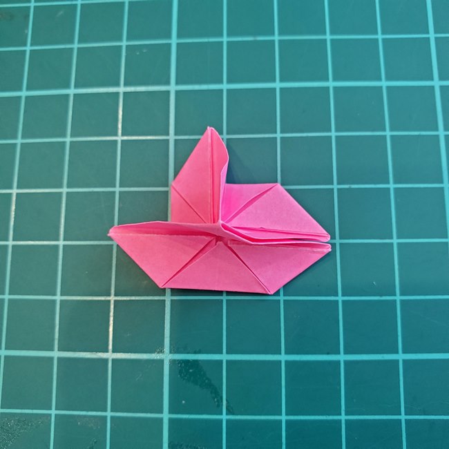 折り紙の指輪 バラの折り方作り方①薔薇(33)